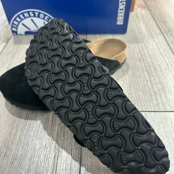 Birkenstock Boston Braided Black Suede Slip-On Clogs - Picture 5 of 6